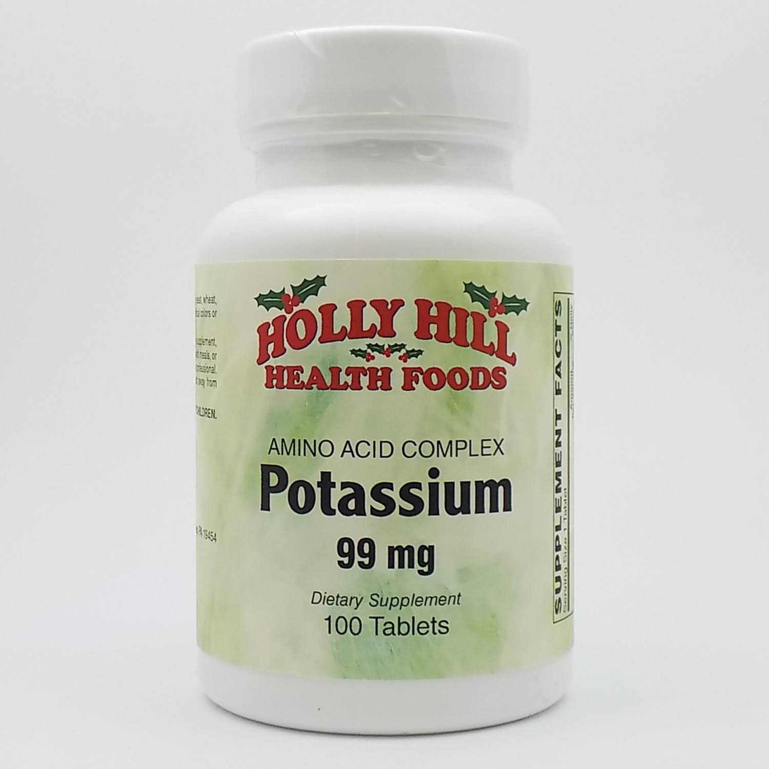 Holly Hill Health Foods, Potassium 99 mg, 100 Tablets