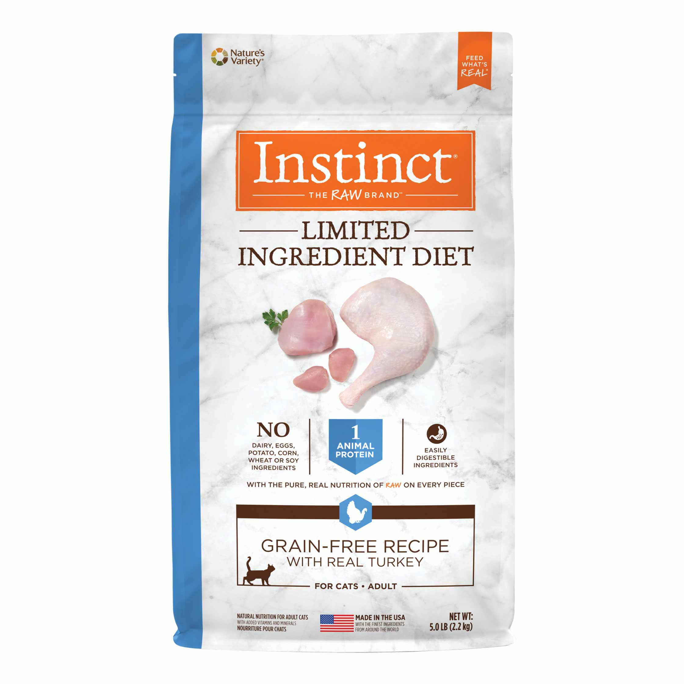 Instinct by Nature's Variety Limited Ingredient Diet Grain-Free Recipe with Real Turkey Dry Cat Food, 5-lb