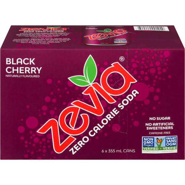 Zevia Zero Calories Soda - Black Cherry, 6pk