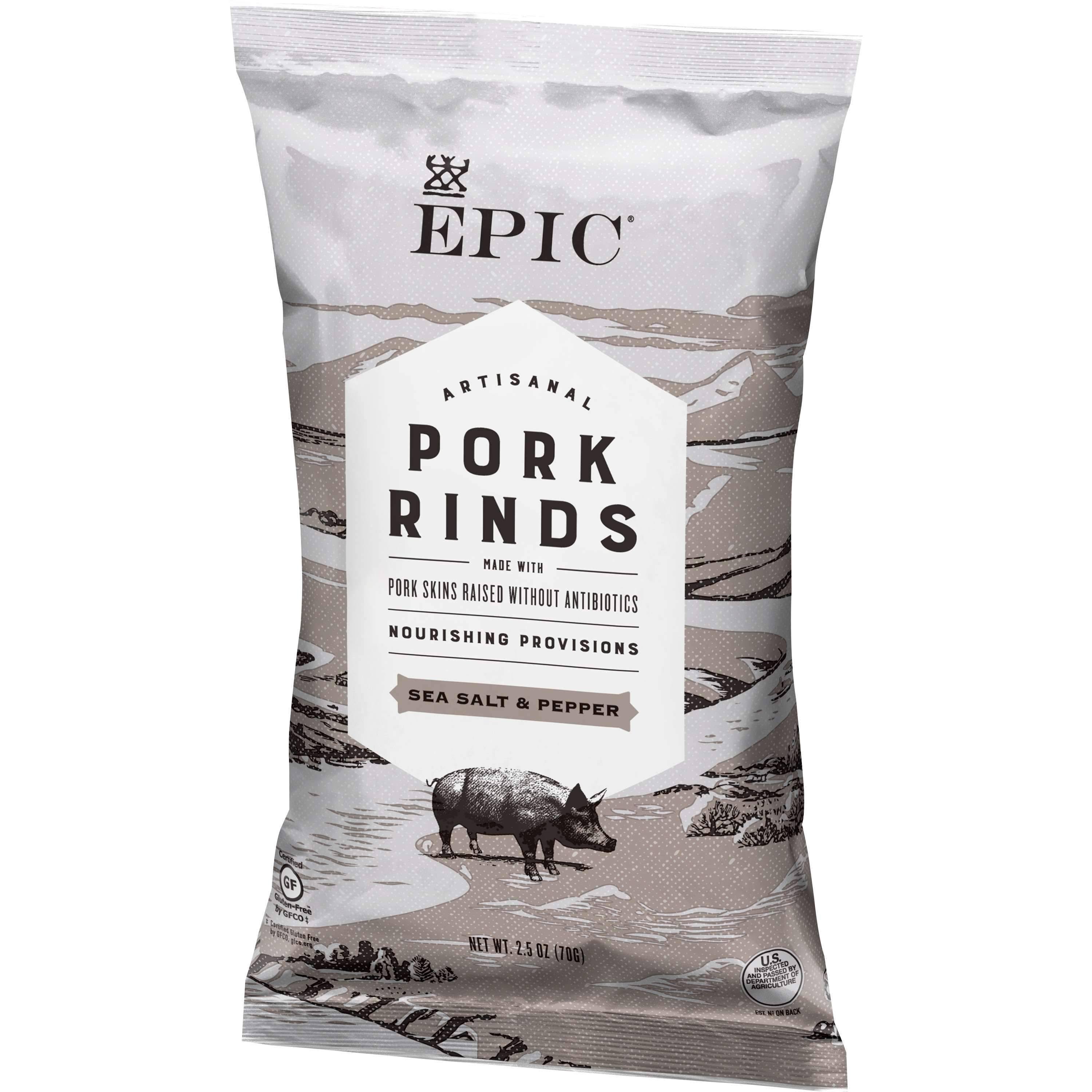 Epic Pork Rinds, Sea Salt + Pepper, Artisanal - 2.5 oz