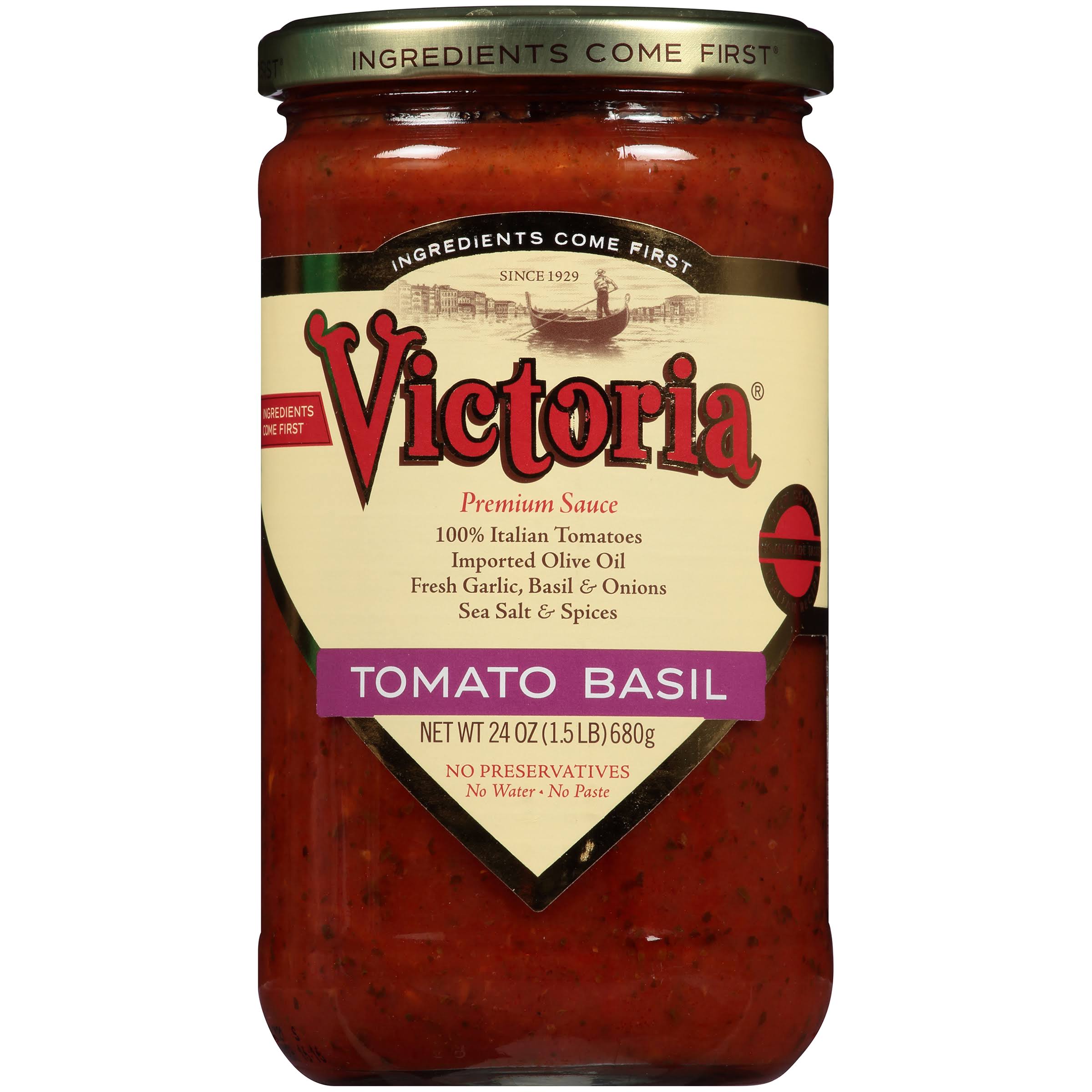 Victoria Premium All Natural Tomato Basil Sauce - 24oz