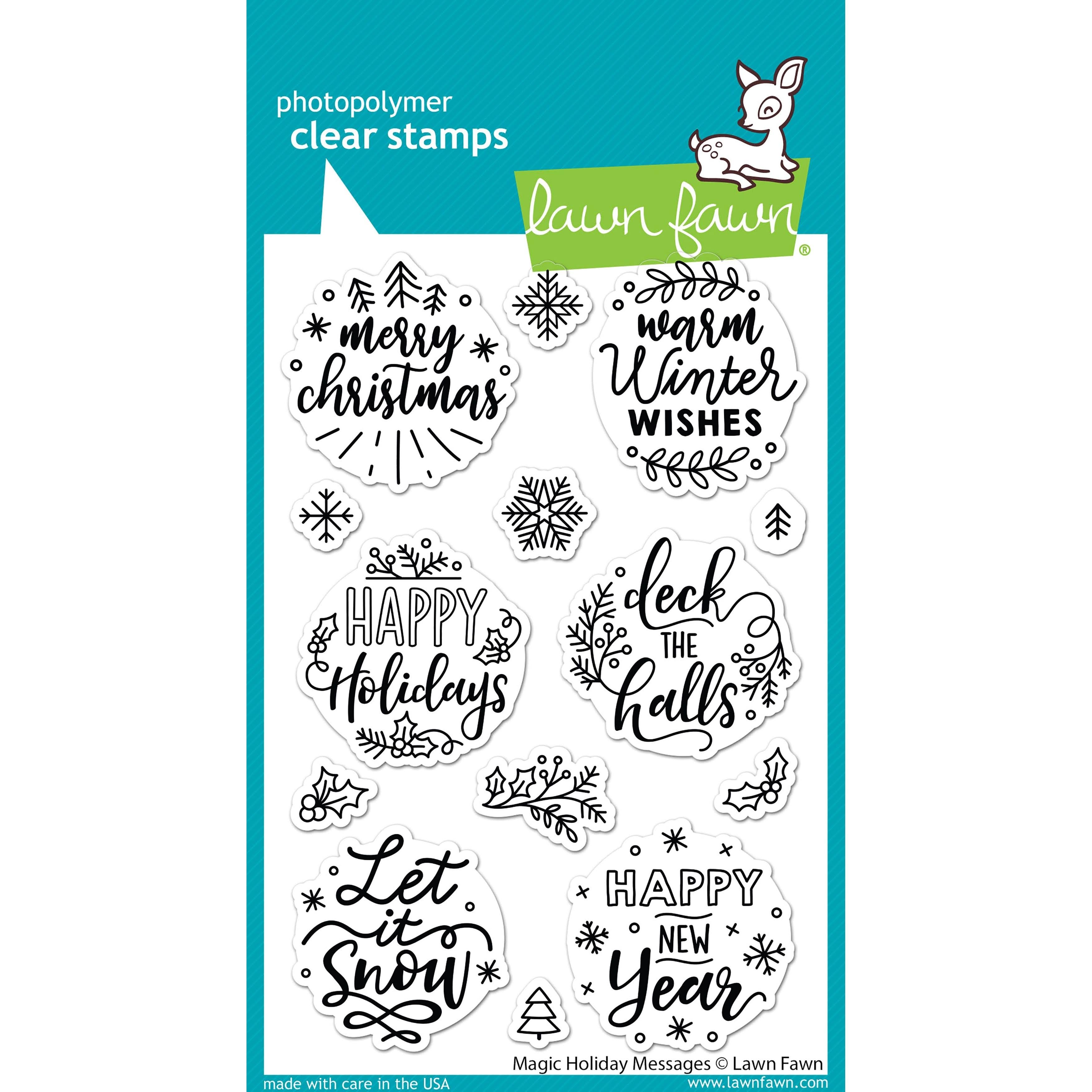 Lawn Fawn - Clear Photopolymer Stamps - Magic Holiday Messages