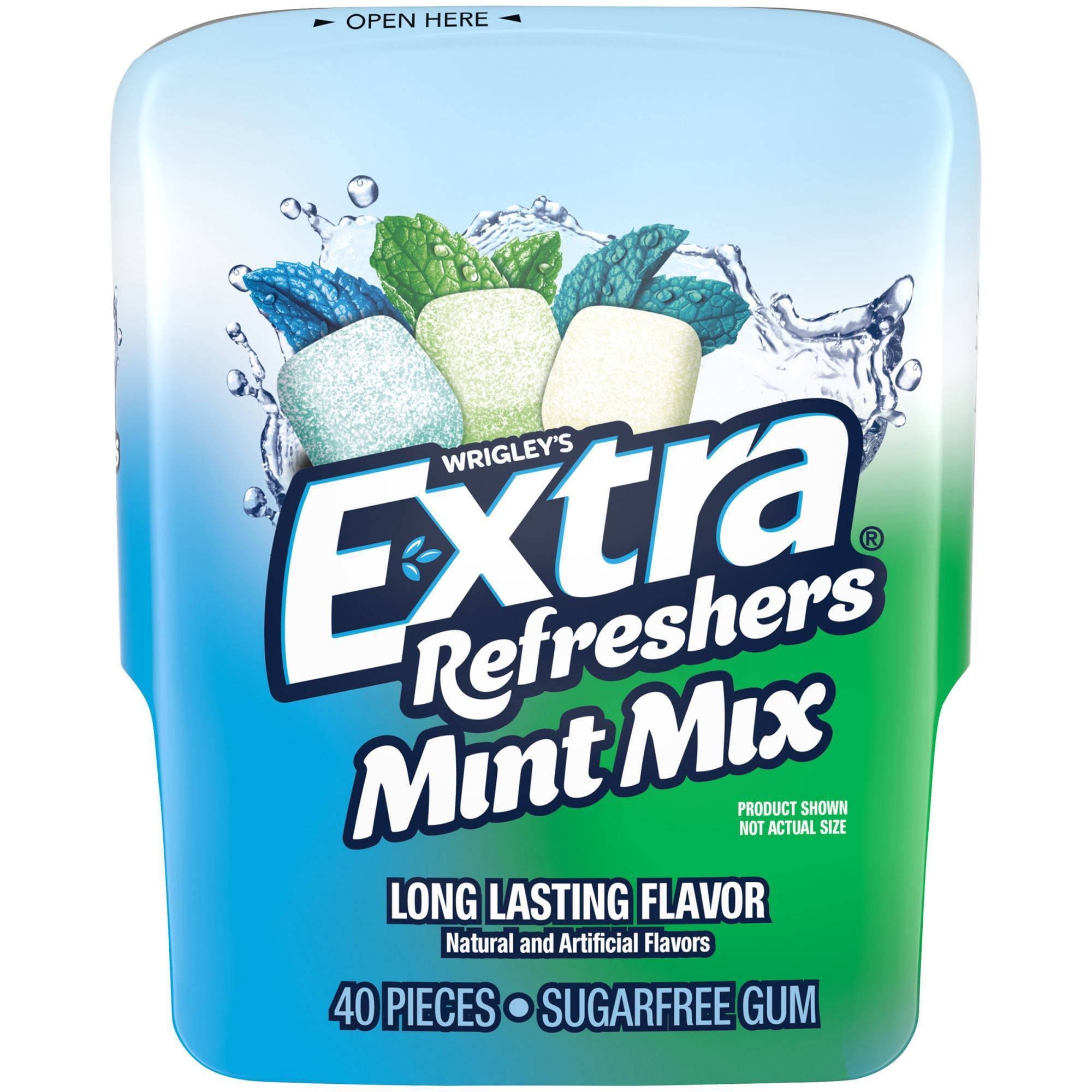 Extra Refreshers Gum, Sugar Free, Mint Mix - 40 pieces
