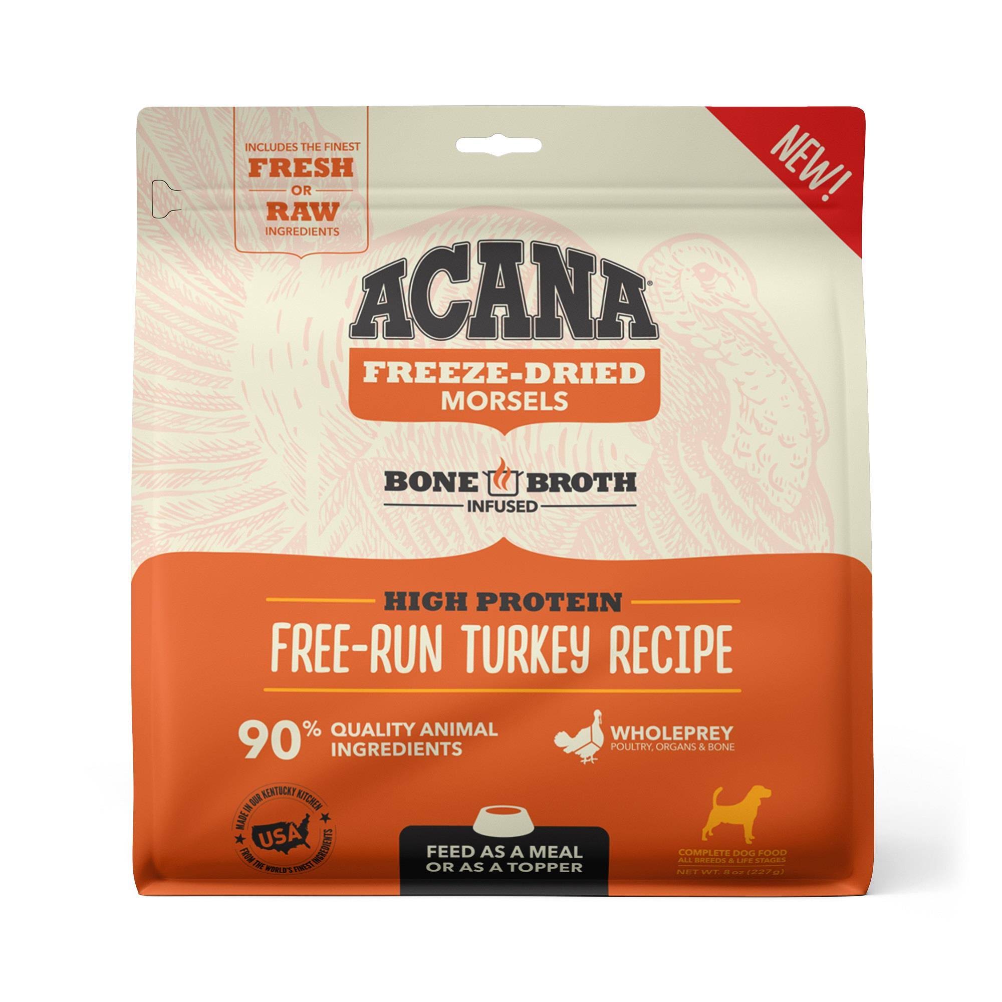 ACANA Morsels Free-Run Turkey Recipe Freeze-Dried Dog Food 8 oz