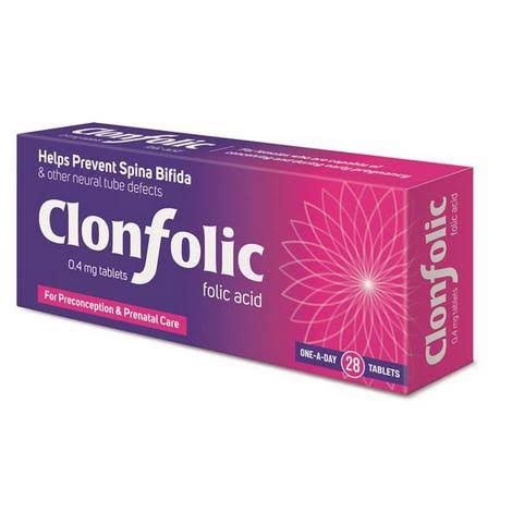 Clonfolic 0.4mg Folic Acid Tablets (28)