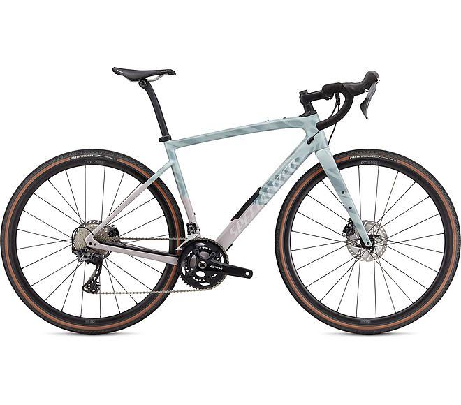 Specialized Diverge Comp Carbon - Gloss Ice Blue/Clay/Cast umber/chrome/wild Ferns - 54