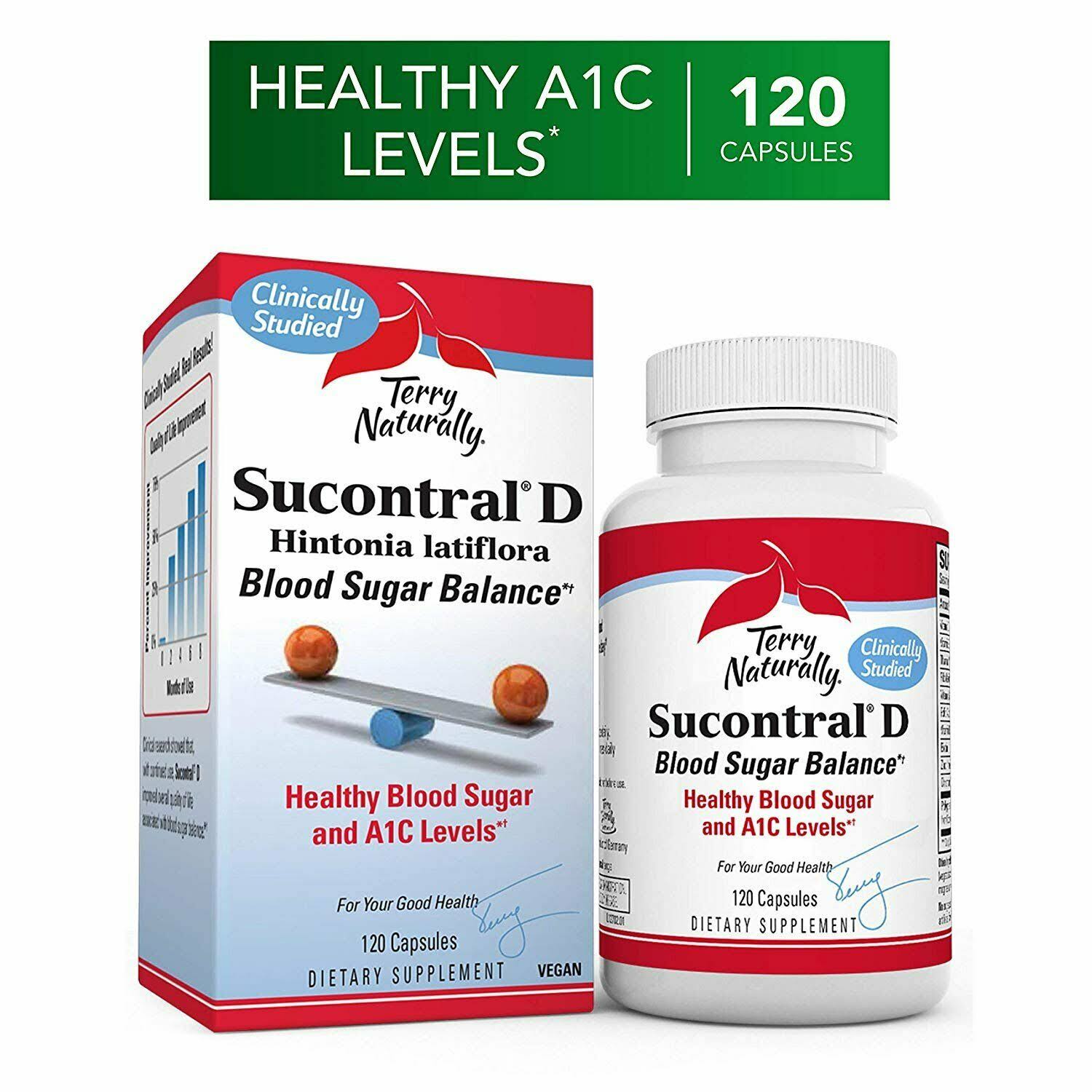 Terry Naturally Sucontral D Blood Sugar Balance - 120 Capsules