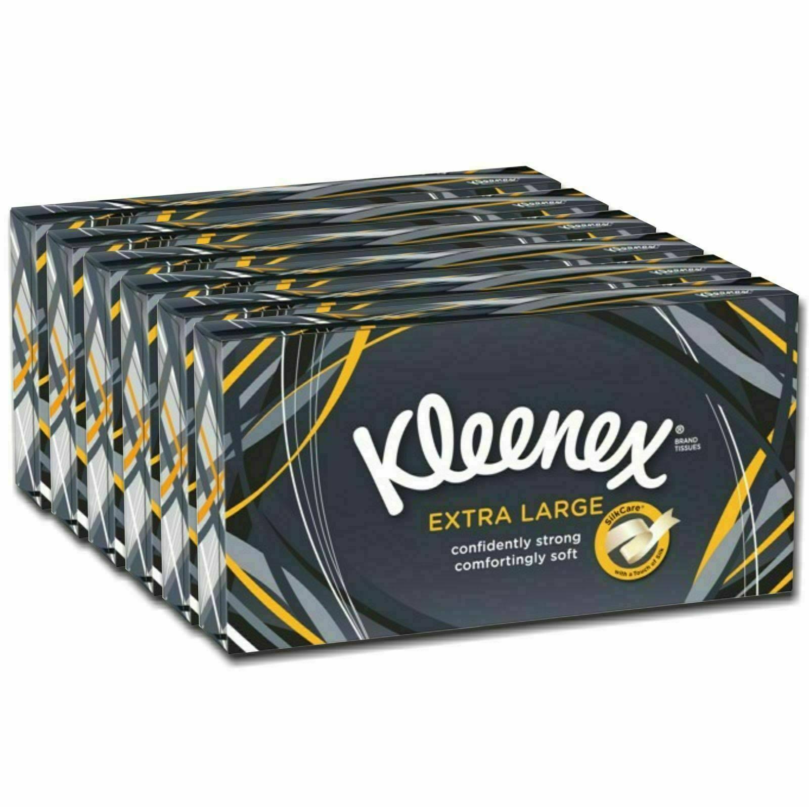 Kleenex Extra Large XL 2ply Facial Tissue Strong Soft 90 Sheets x 6 Pack Box