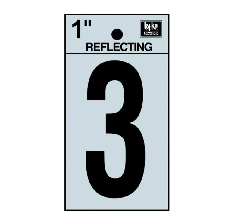 Hy-Ko Products Reflective 3 House Number
