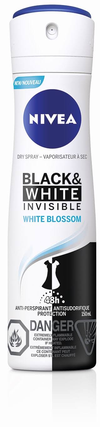 Nivea Black & White Invisible White Blossom Dry Deodorant Spray