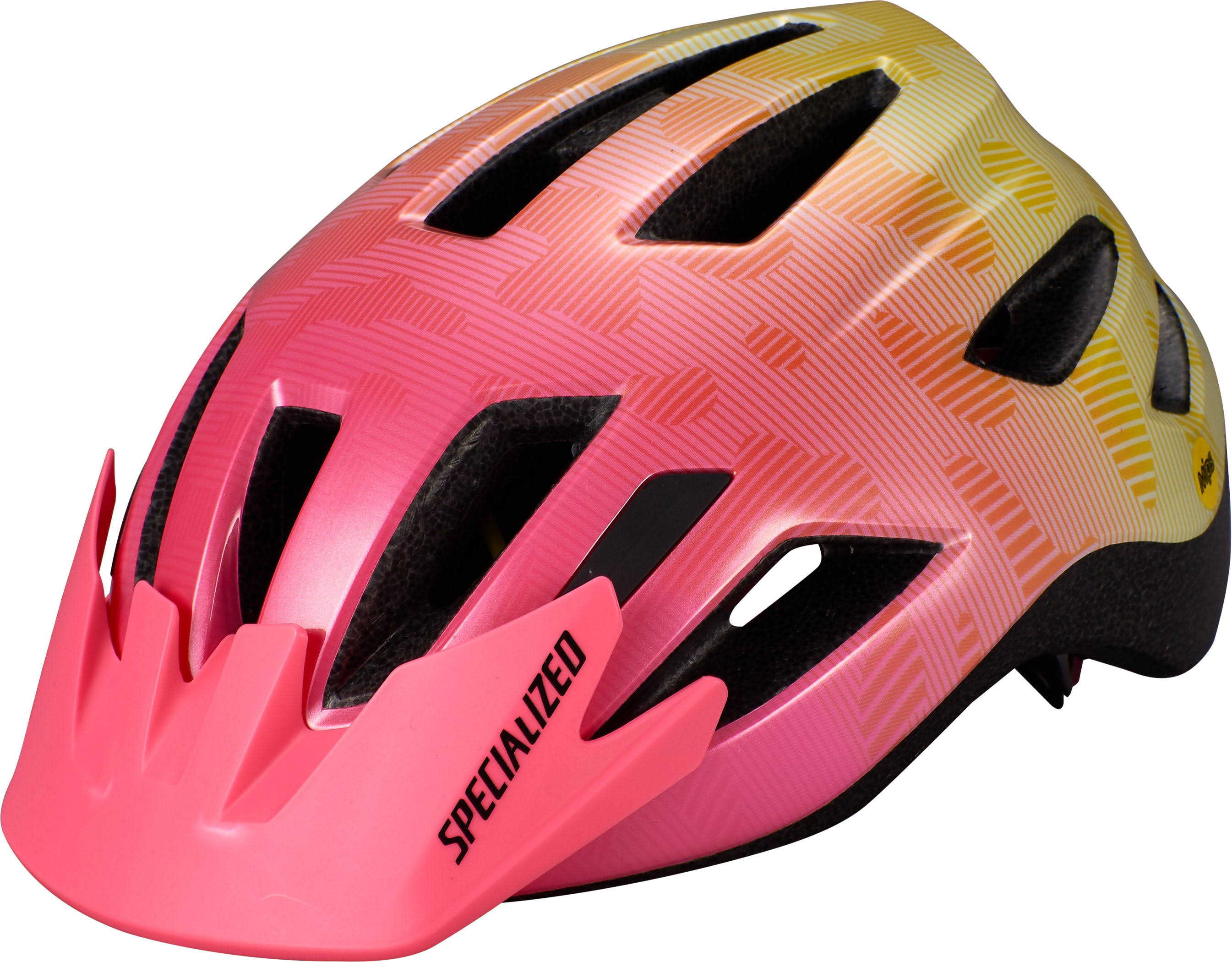 Specialized Shuffle Youth LED with ANGi - Yellow/Acid Pink Terrain