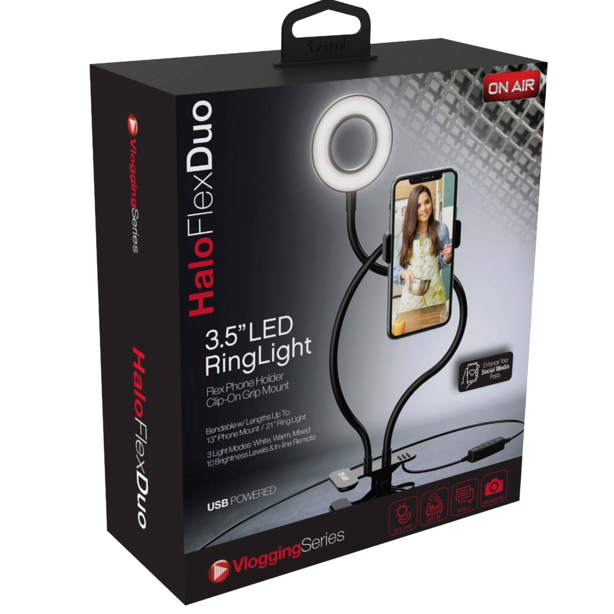 On Air Halo Flex Duo USB 3.5" LED Ring Light,