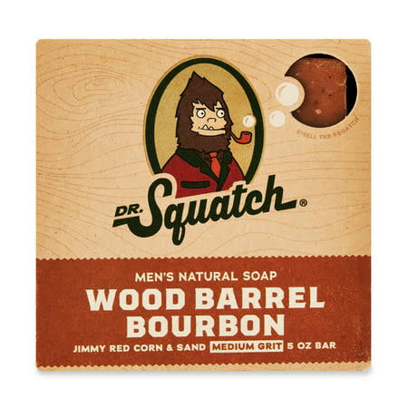 Dr. Squatch Men's Wood Barrel Bourbon Bar Soap, 5oz