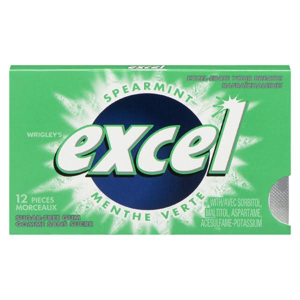 Excel Spearmint Sugar-Free Gum - 12pc
