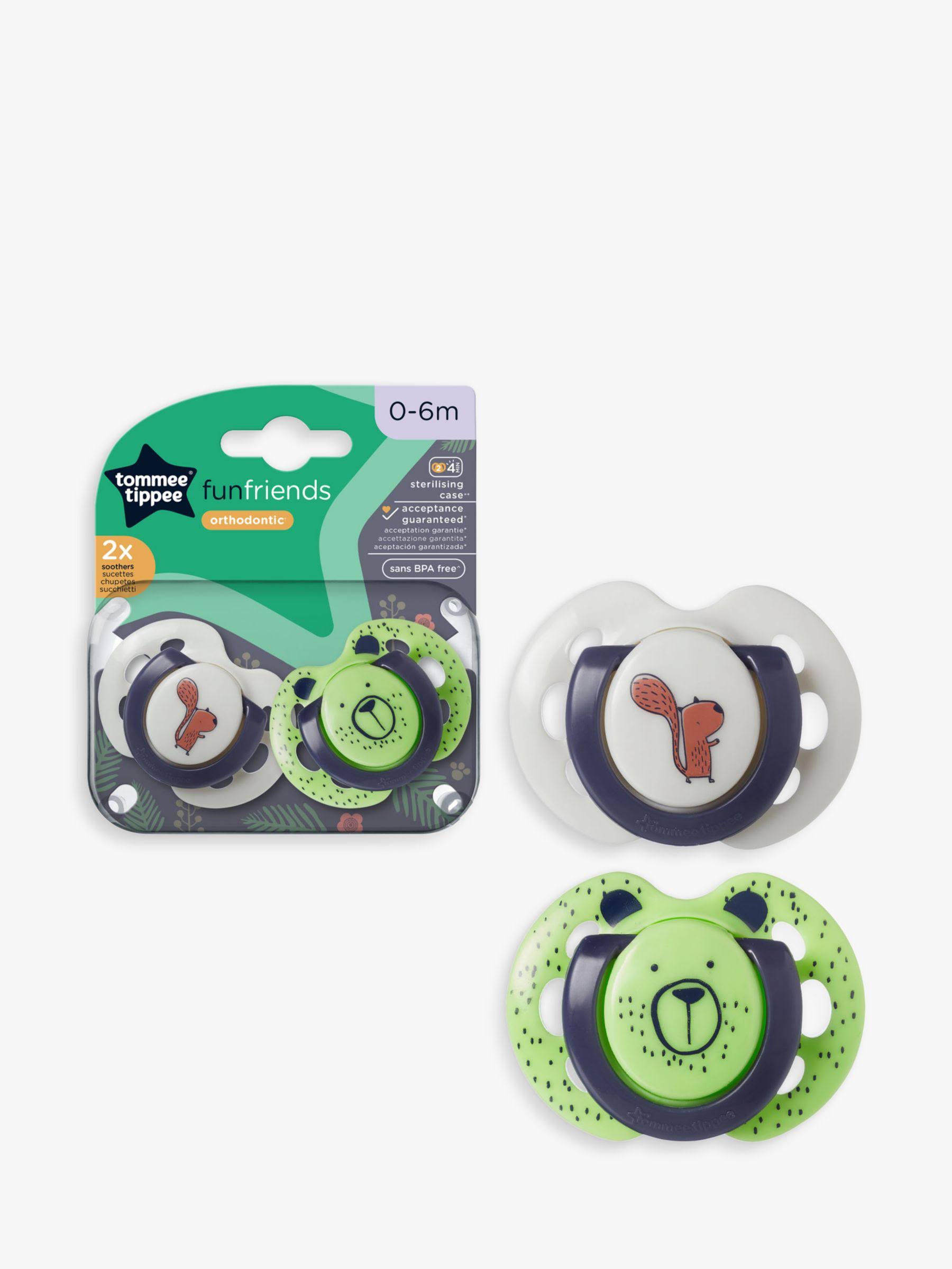 Tommee Tippee Fun Style Orthodontic Soothers - 0-6 Months, 2pcs