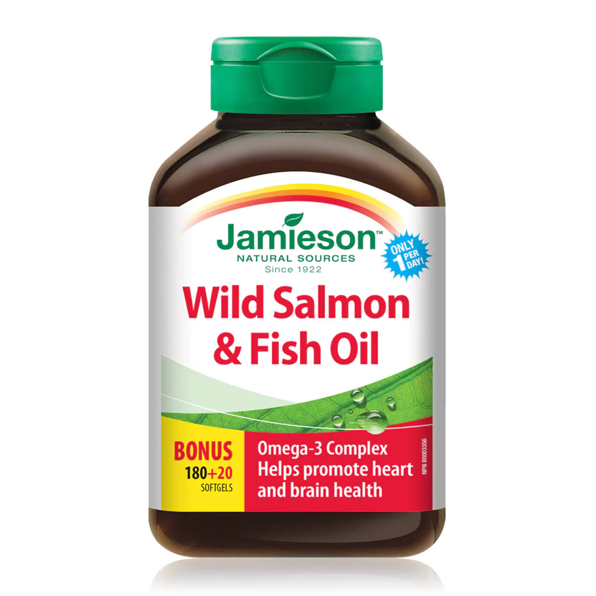 Jamieson Wild Salmon Fish Oils Omega-3 Complex - 180+20ct