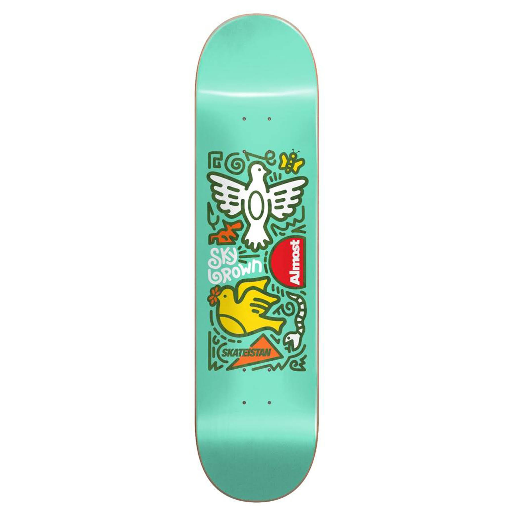 Almost Skateistan Sky Brown Doodle R7 7.75" Mint Skateboard Deck
