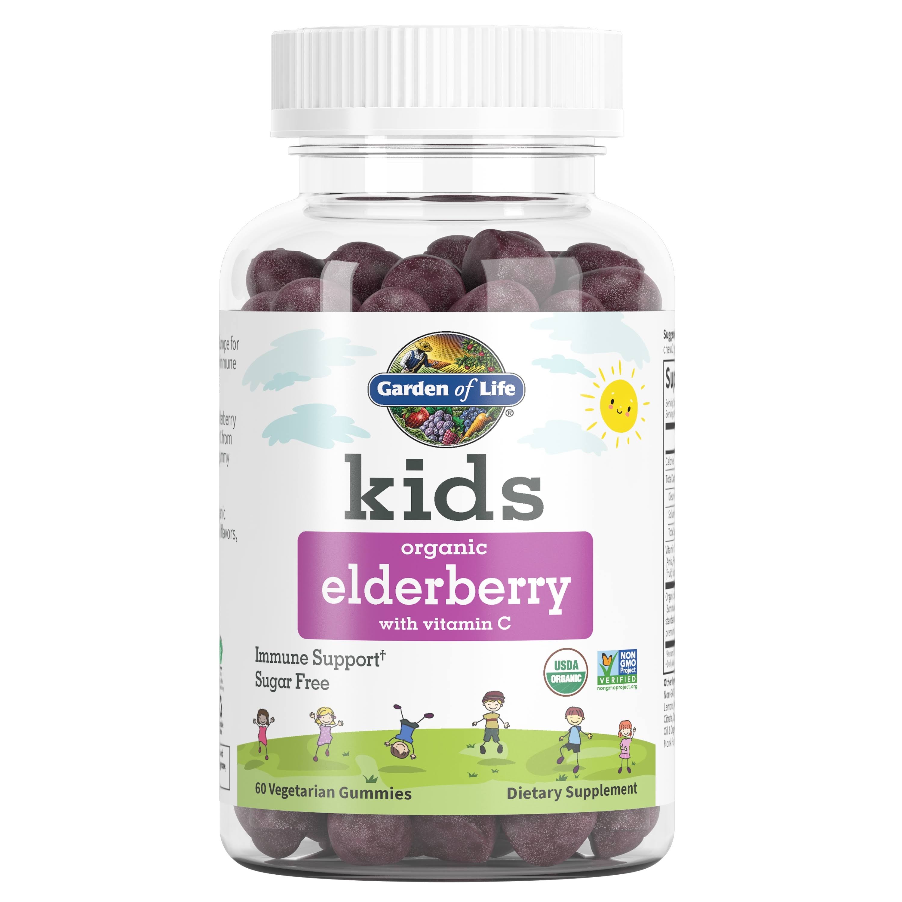 Garden of Life Kids Organic Elderberry with Vitamin C 60 Vegetarian Gummies