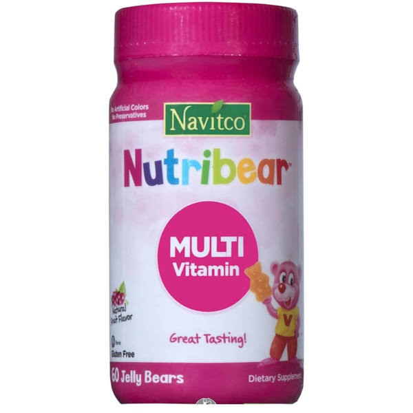 Navitco. Kosher NutriBear Multi Vitamin Great Tasting Jellies - 60 Bears