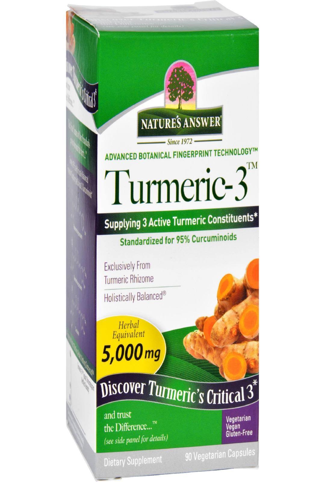 Nature's Answer Turmeric-3 Supplement - 90 Vegetarian Capsules