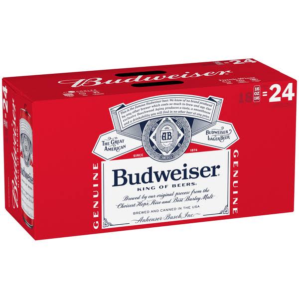 Budweiser Beer - 16oz, 18 Pack