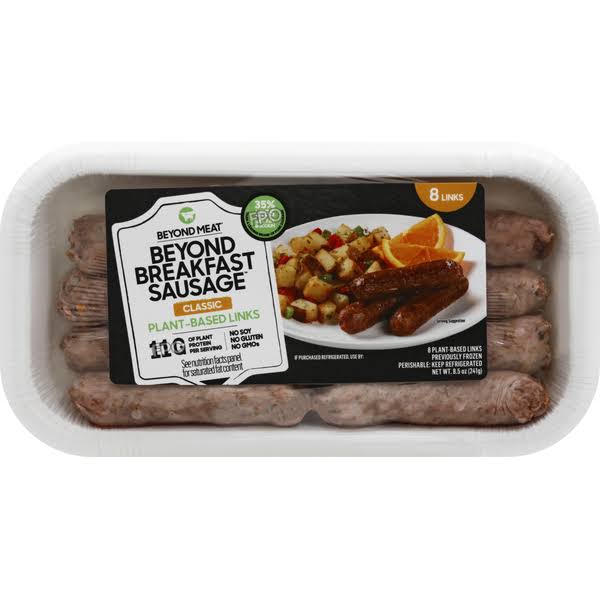 Beyond Meat Beyond Breakfast Sausage Links, Plant-Based, Classic - 8 links, 8.3 oz