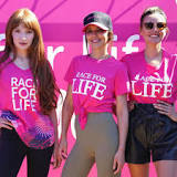 Girls Aloud publicly reunite for the first time in NINE years as they take part in Race For Life 5K run in honour of ...