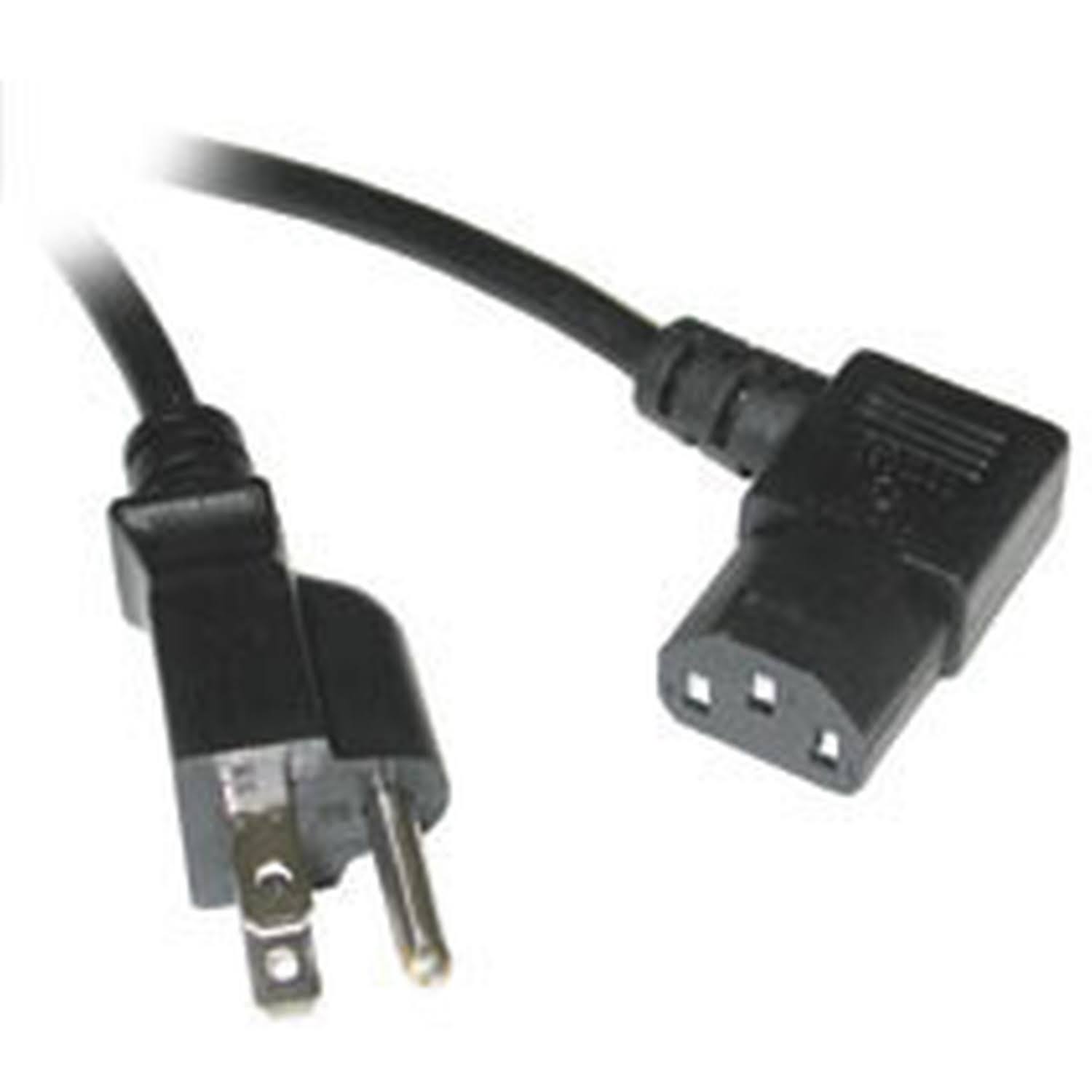 C2g 6ft 18 Awg Universal Right Angle Power Cord (nema 5-15p To