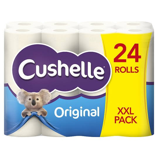Cushelle Toilet Paper Tissue - White, 24 Rolls, XX-Large