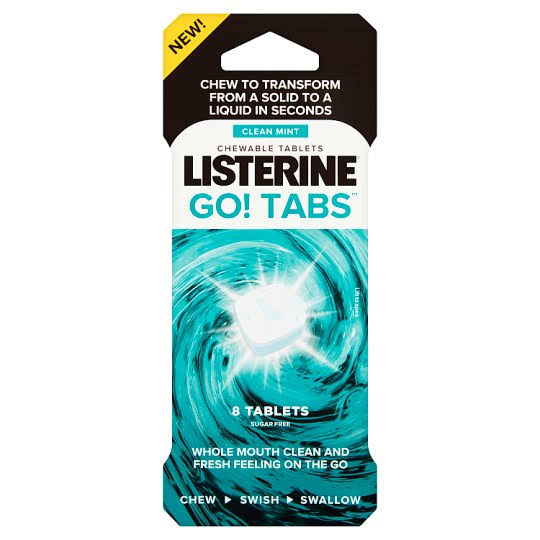 Listerine Go Tabs Clean Mint Chewable Tablets - 8pk