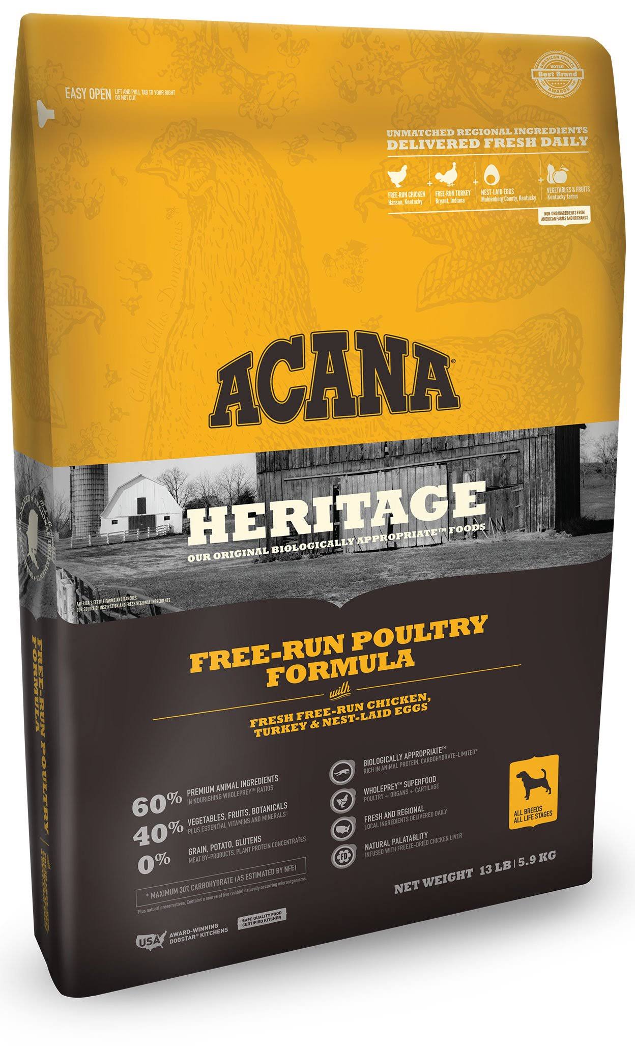 ACANA Heritage Free-Run Poultry Formula - 25lb