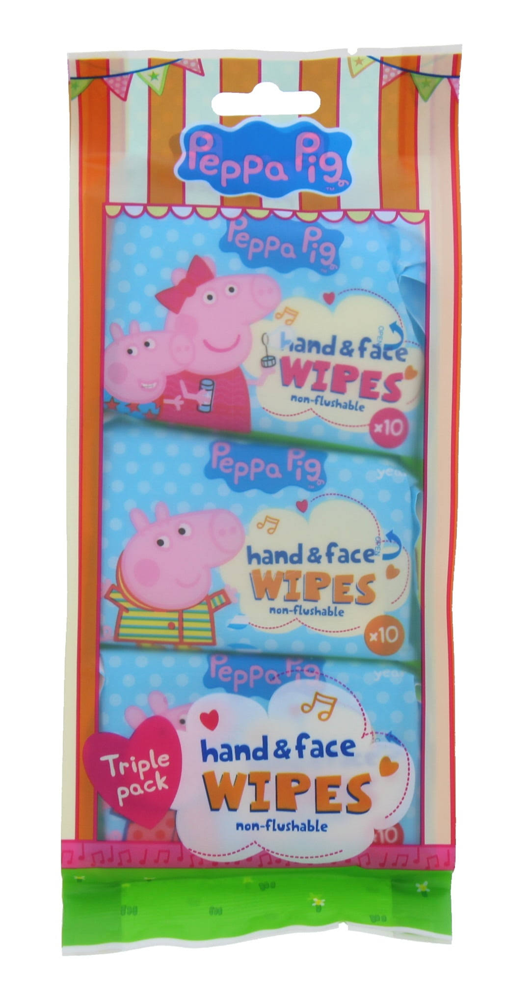Peppa Pig Hand & Face Wipes - 3pk, 10 Wipes