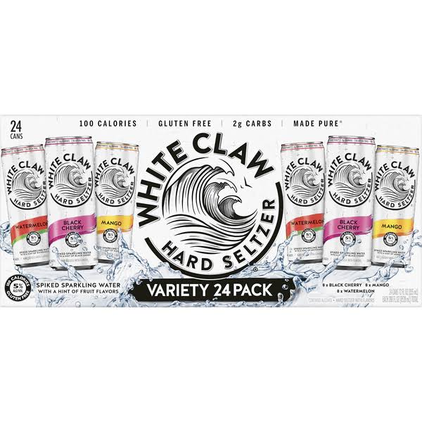 White Claw Hard Seltzer, Variety 24 Pack - 24 pack, 12 fl oz cans