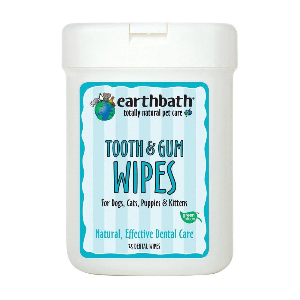 Earthbath Tooth and Gum Wipes for Dogs and Cats - 25 Count