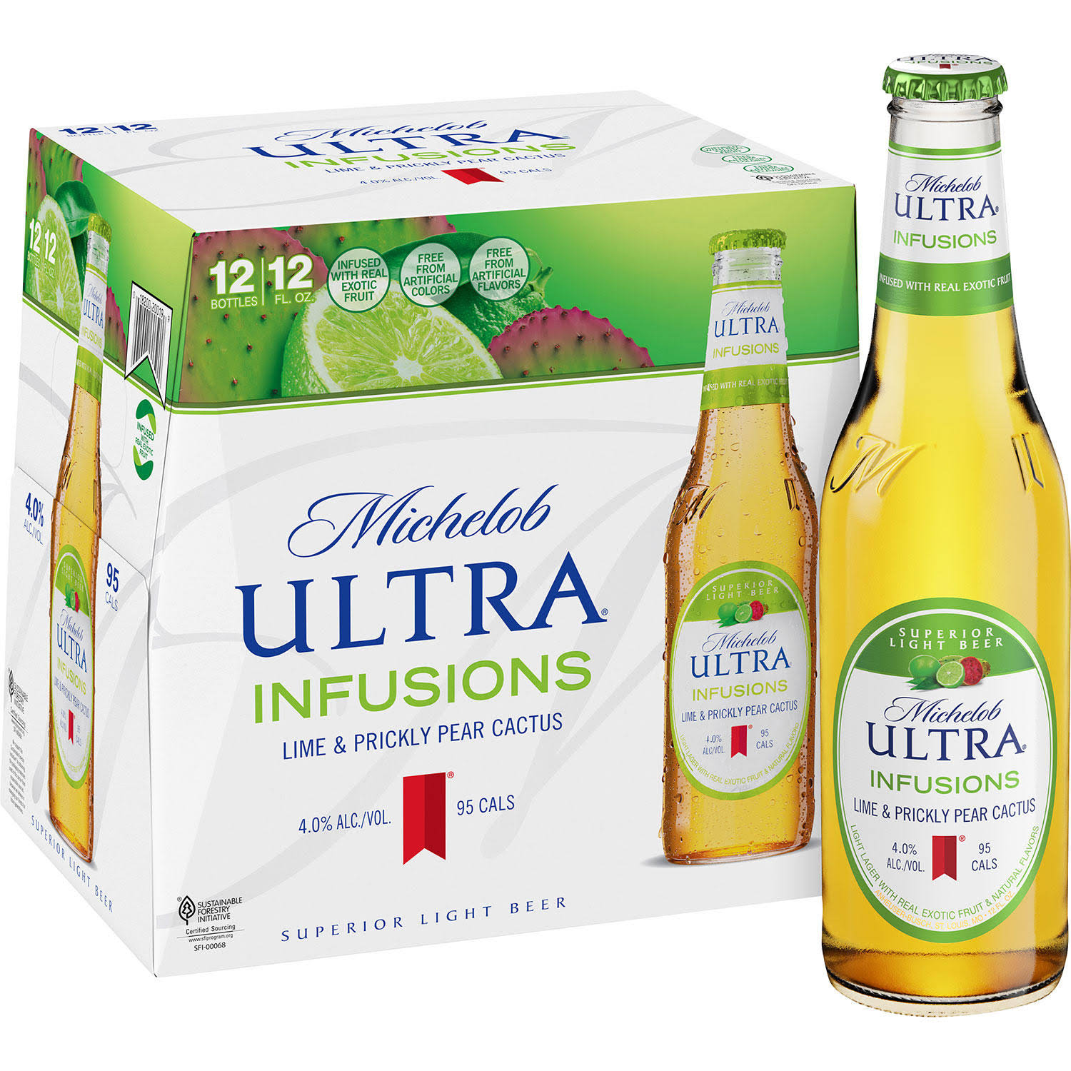 Michelob Ultra Lime Cactus Light Beers - 12oz, 12pcs
