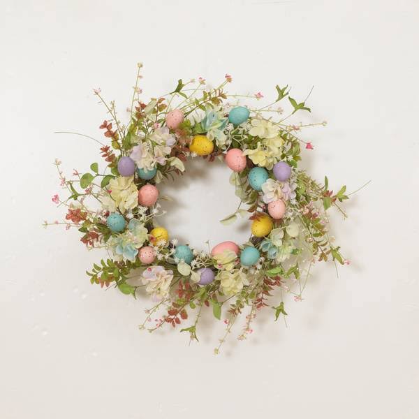 Gerson Natural Twig Easter Egg & Flower Wreath