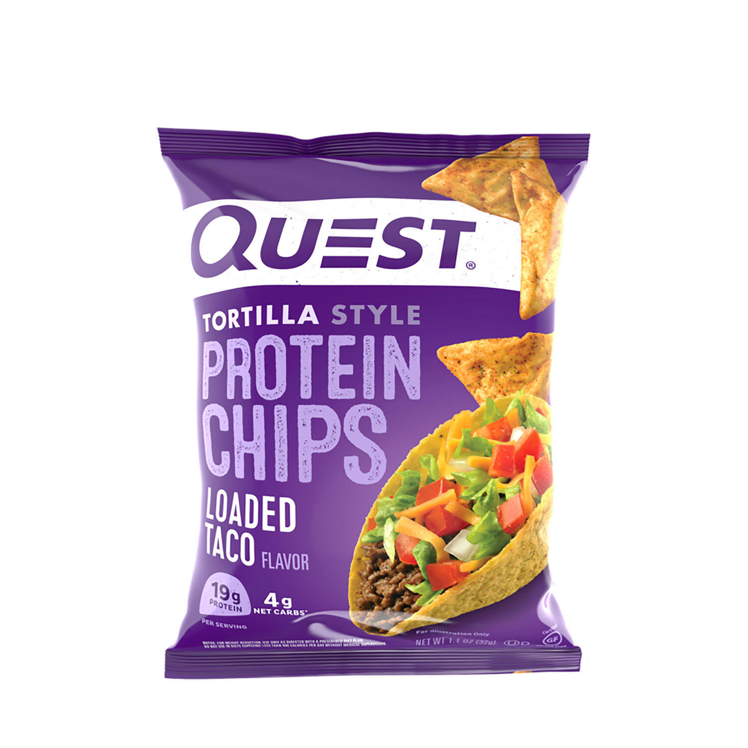 Quest Tortilla Style Protein Chips - Loaded Taco, 8g | GNC