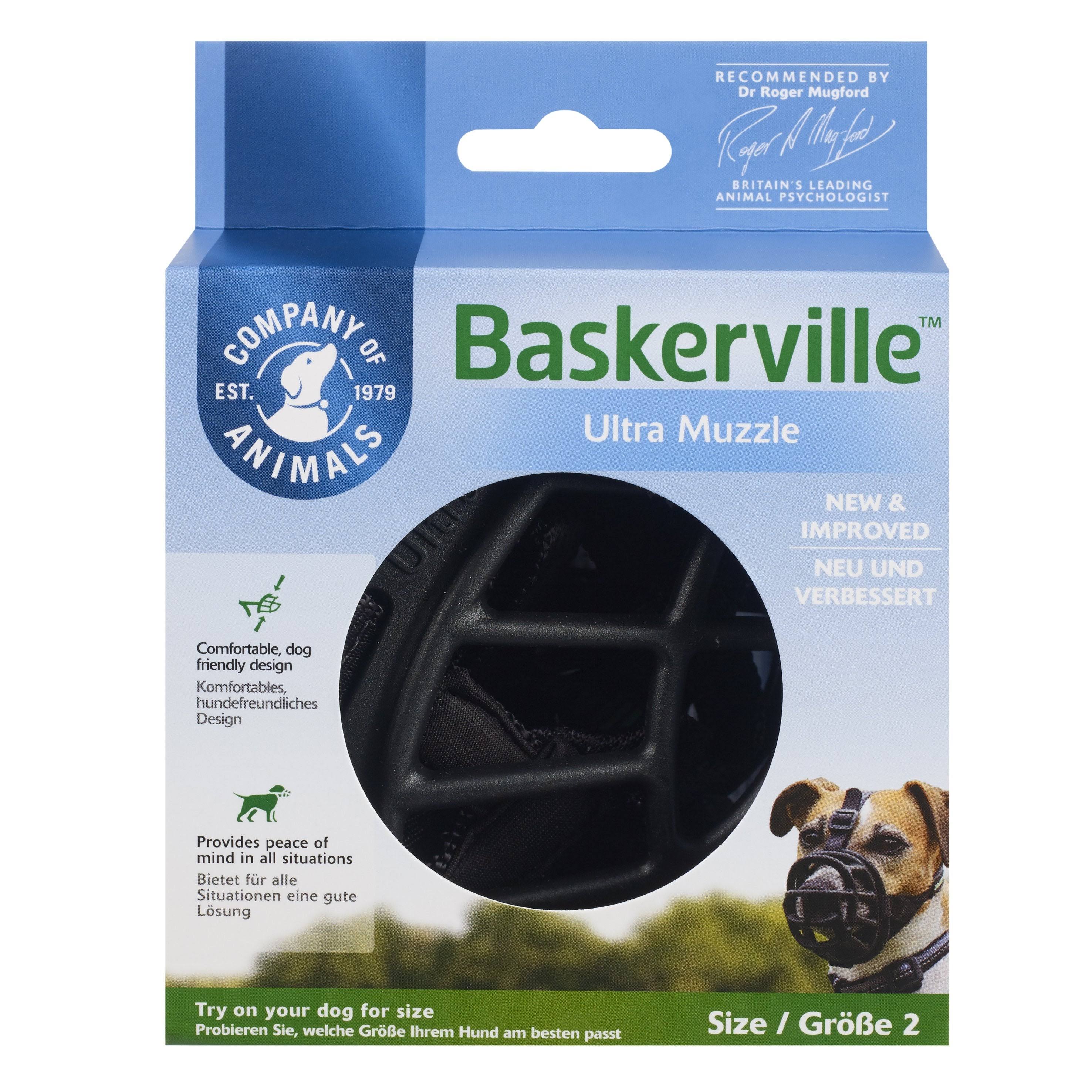 The Company of Animals Baskerville Ultra Muzzle for Dogs - Size 2, Black