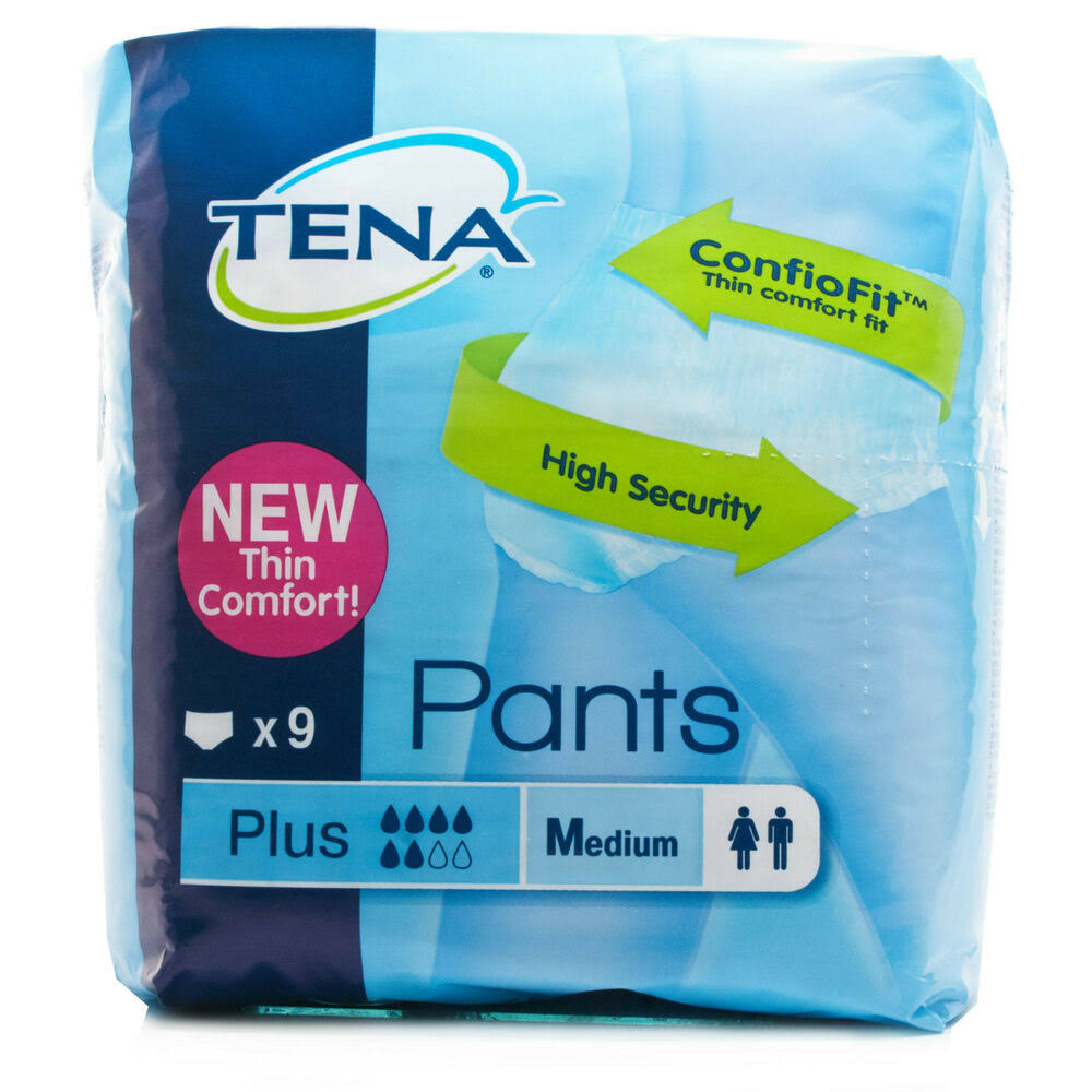 Tena Pants Plus - Medium, 9 Pack