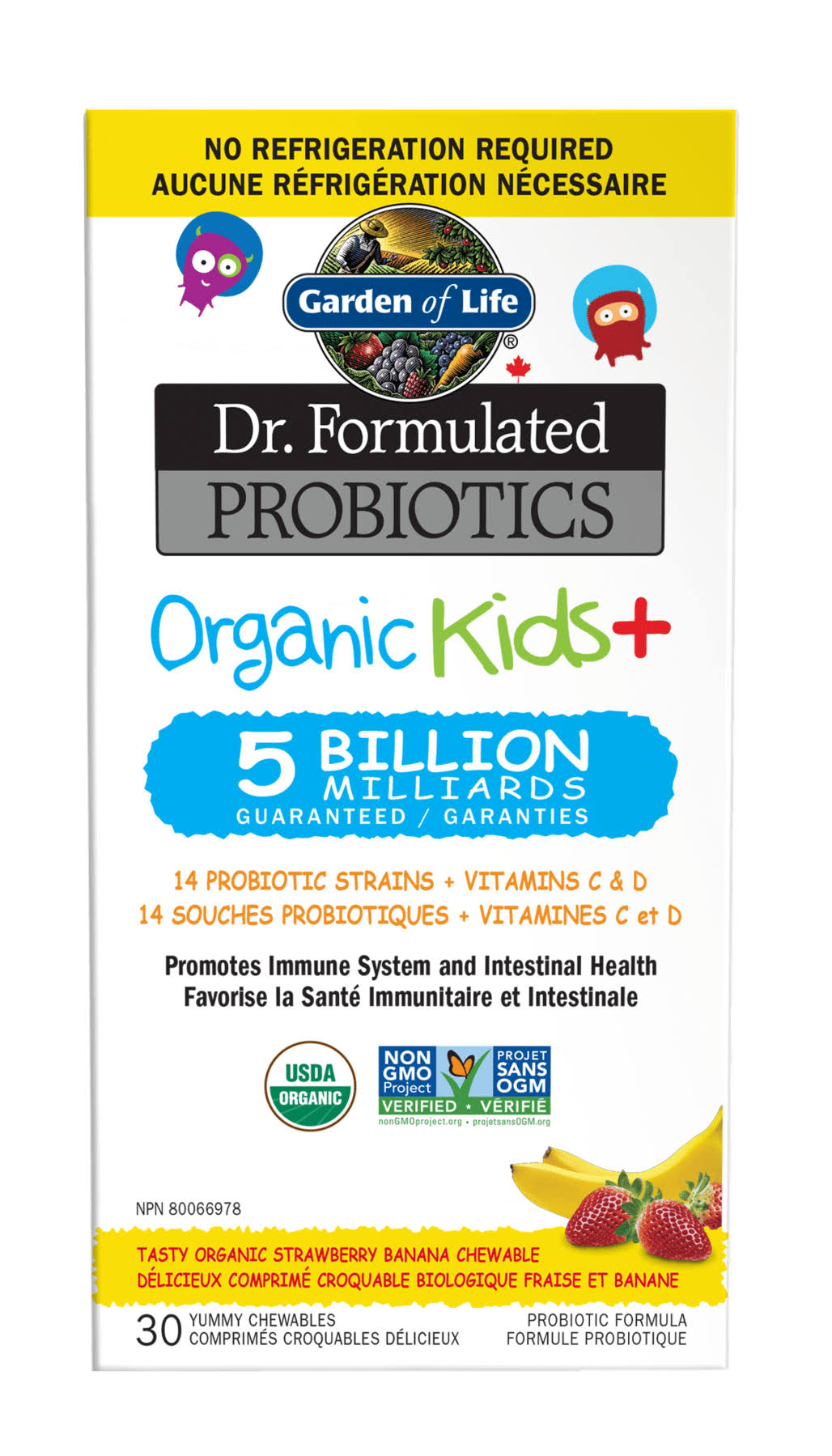 Garden of Life Dr. Formulated Organic Kids+-Strawberry Banana SS