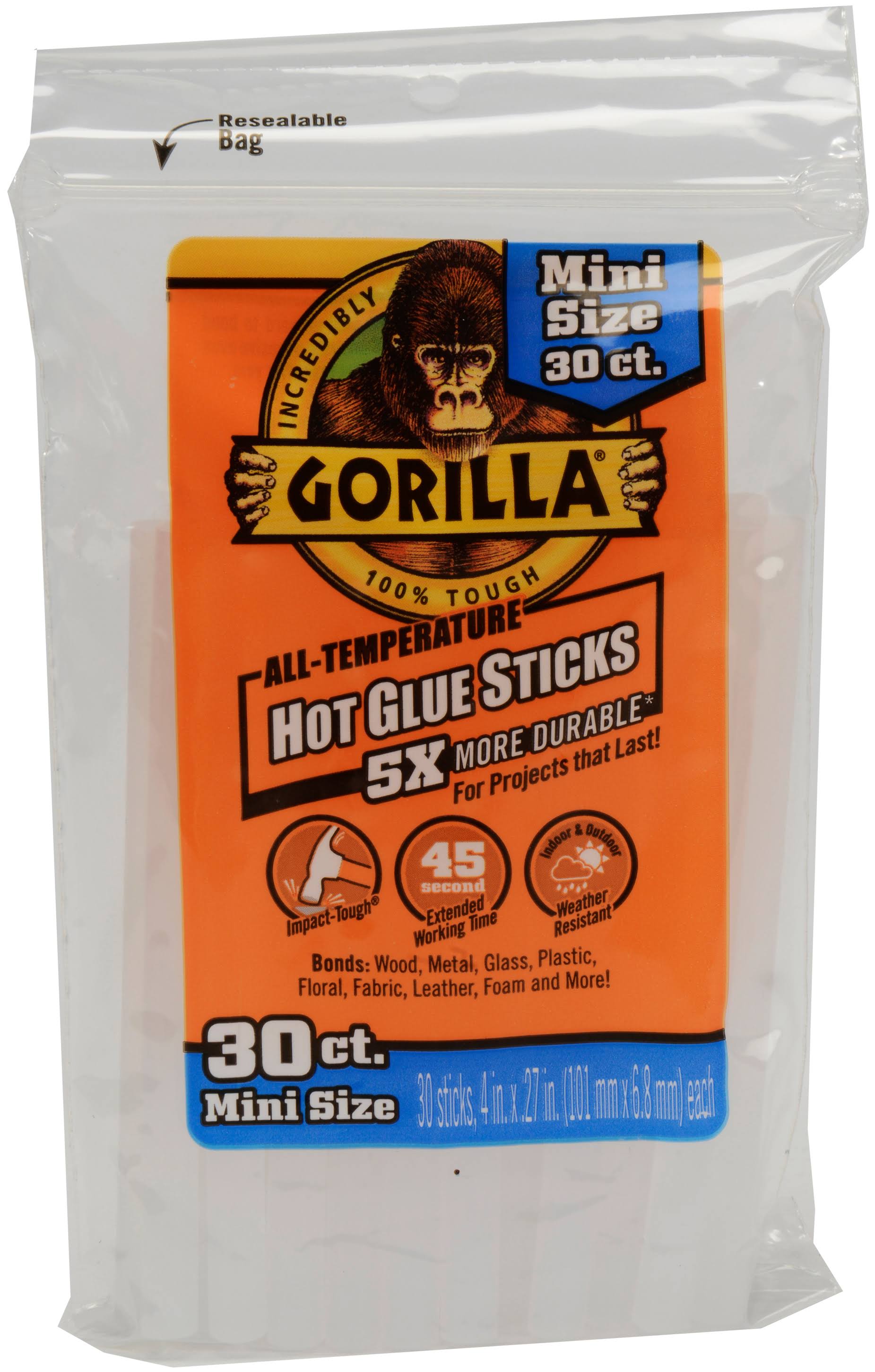 Gorilla 3023003 Hot Glue Sticks - 4", x30