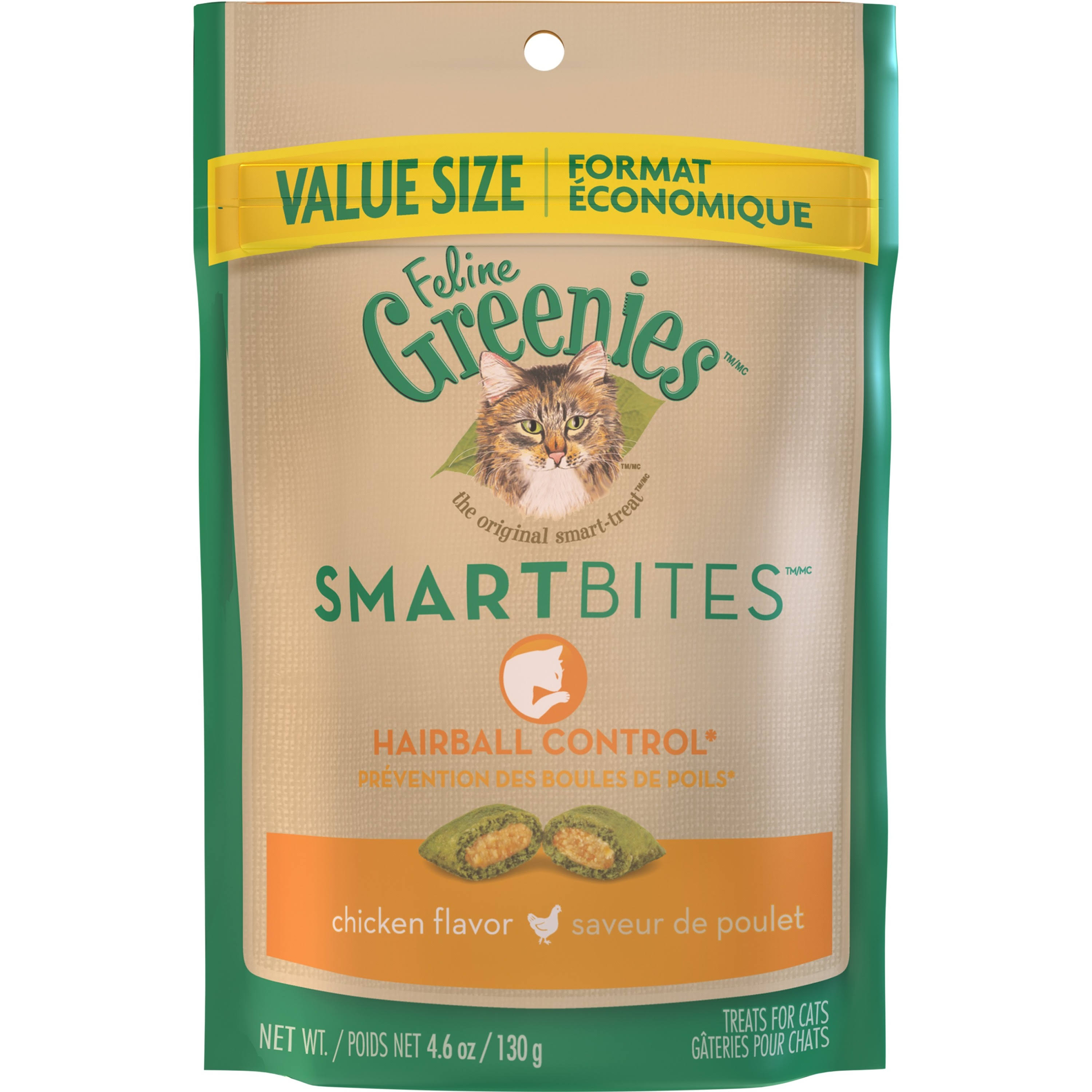 Greenies SmartBites Hairball Control Cat Treats - Chicken Flavor, 4.6oz
