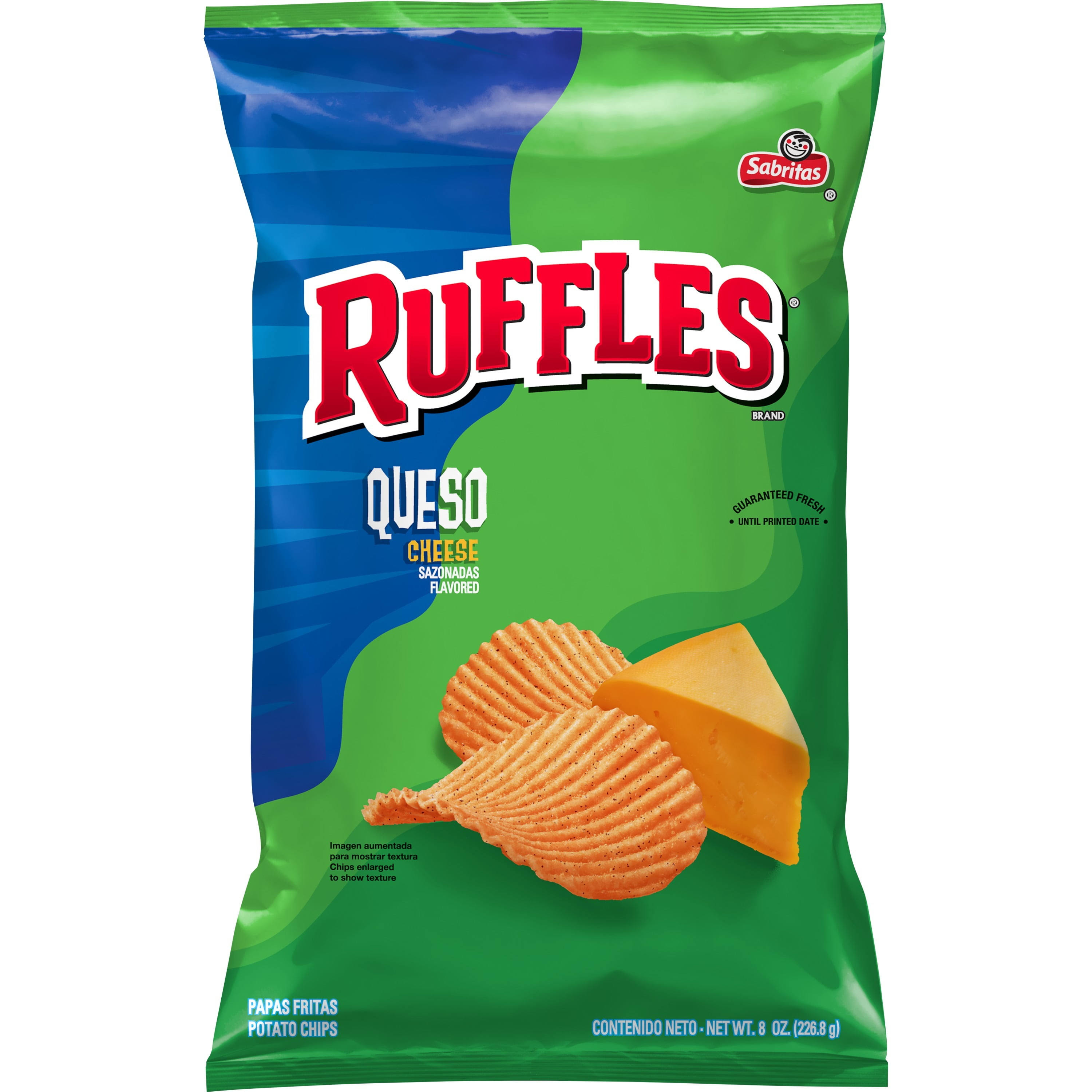 Ruffles Potato Chips, Cheese Flavored - 8 oz