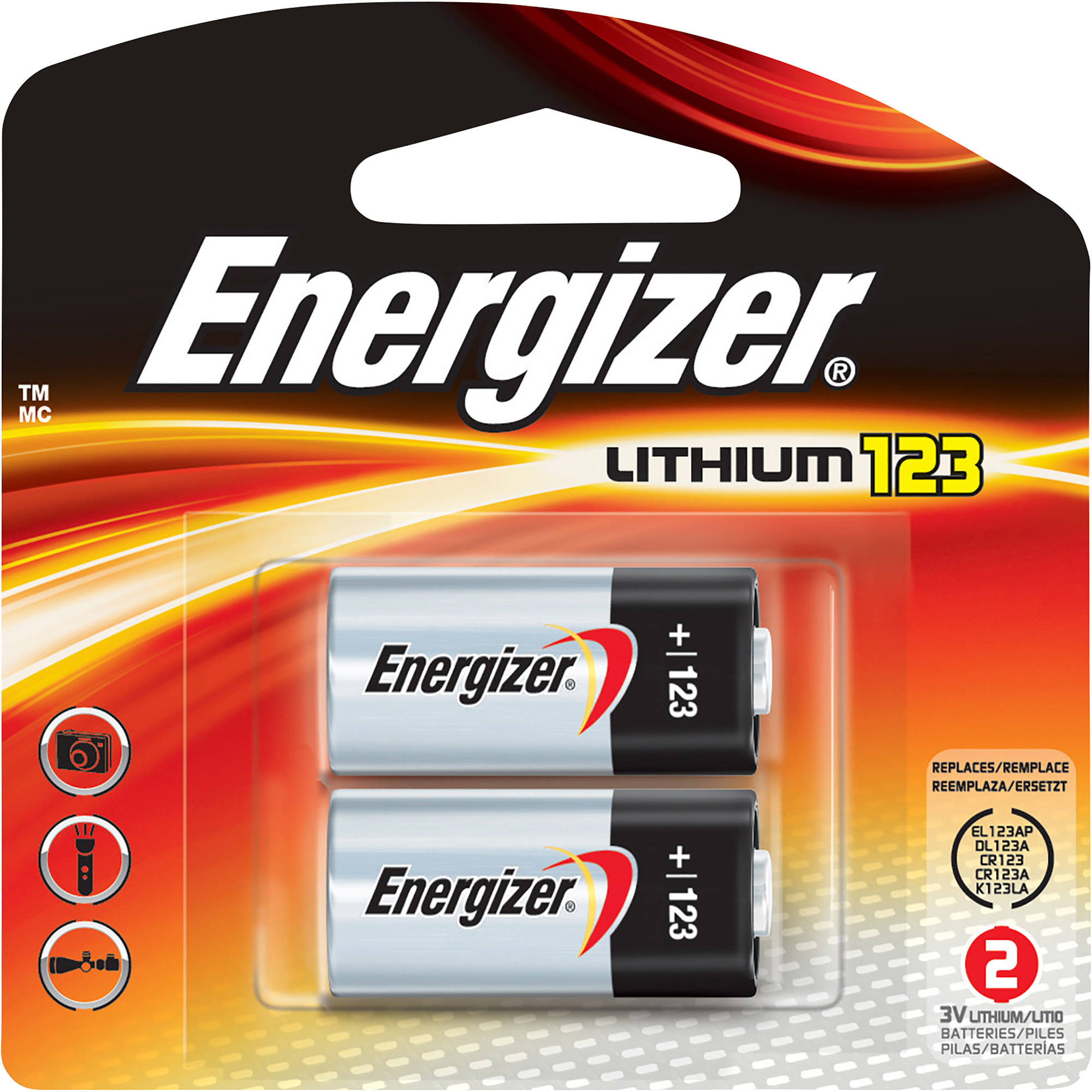 Energizer 123 Lithium Battery - 3V, x2