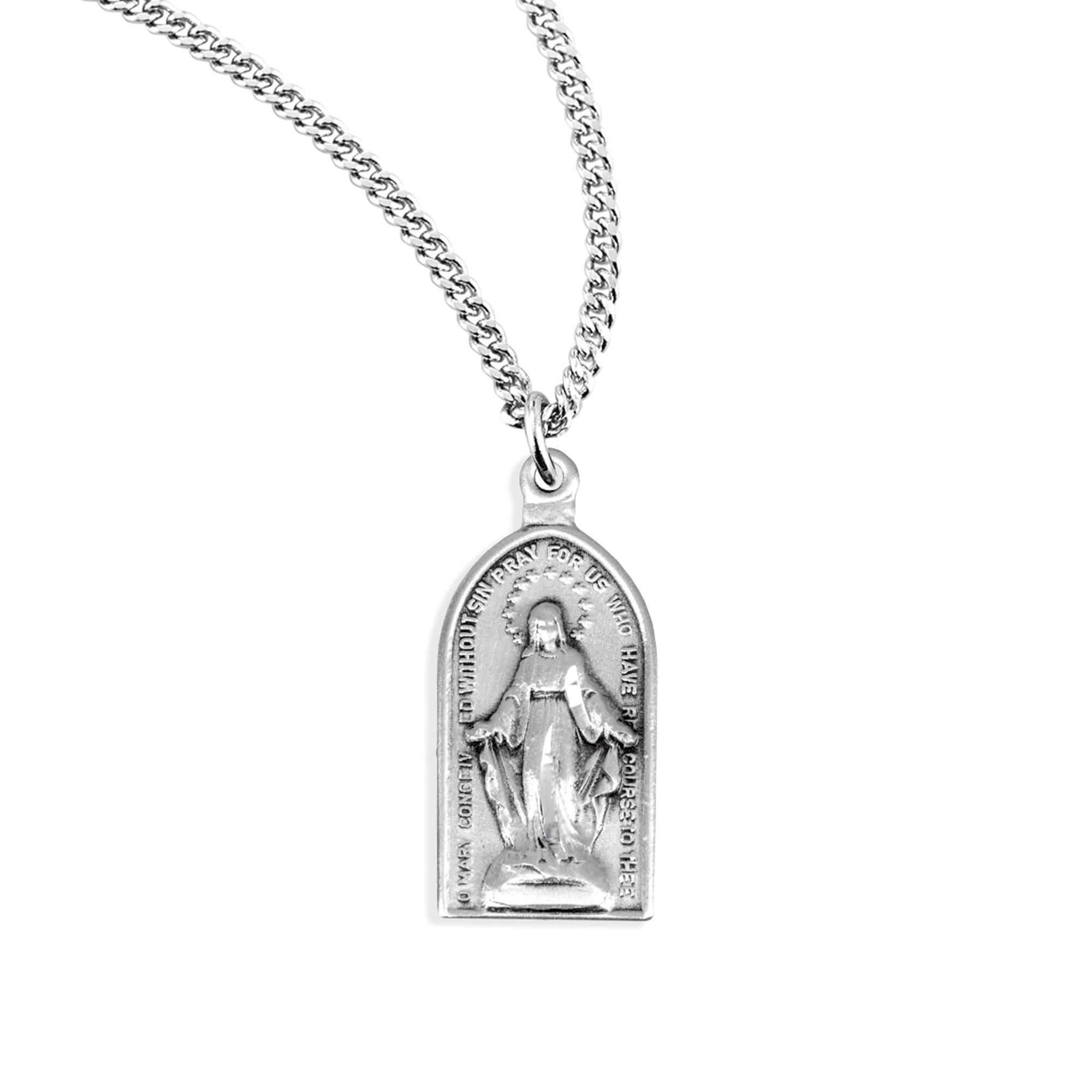 EWTN - Arch Sterling Miraculous Medal with 18" Chain