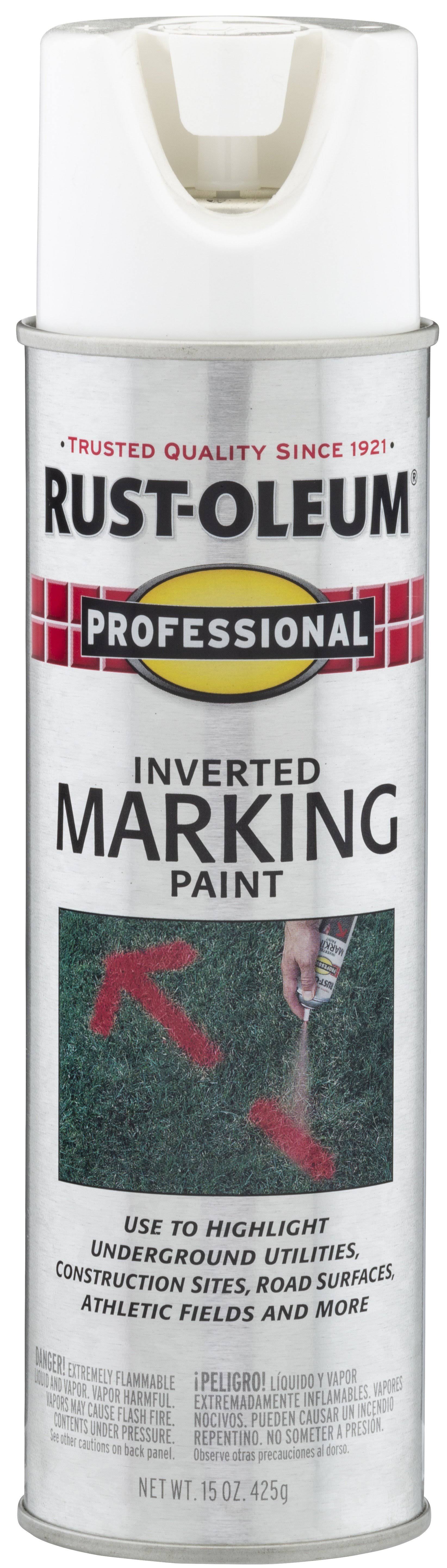Rust-Oleum Professional Inverted Marking Spray Paint - White, 15oz