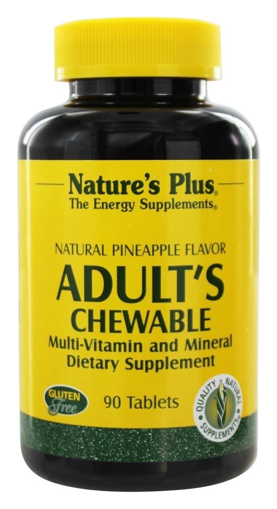 Nature's Plus Adult's Chewable Multi-Vitamin & Mineral Dietary Supplement - Pineapple, 90 Tablets