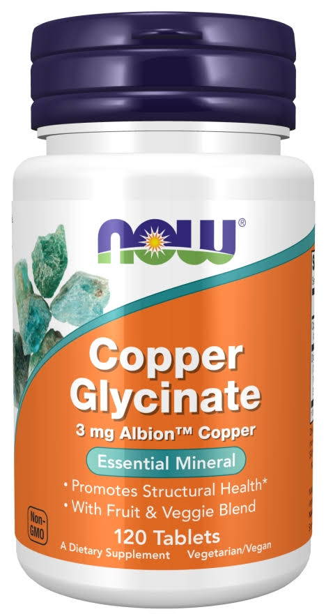 NOW Foods, Copper Glycinate, 3 mg, 120 Tablets