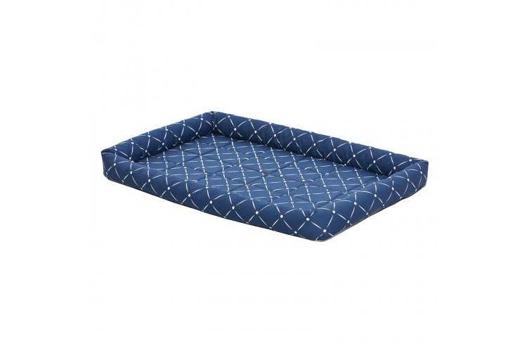 (Blue, 22.0") - Midwest Homes for Pets QuietTime Couture Ashton Bolster Bed
