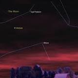 Spot Venus shine under the thin crescent moon on Tuesday